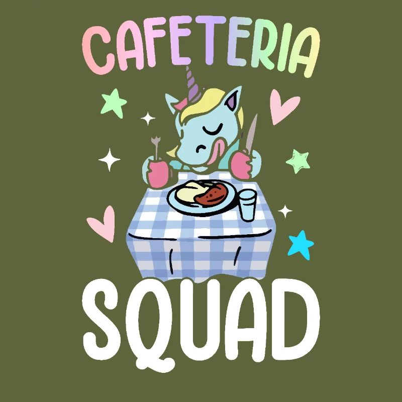 Cafétéria Escouade Cafétéria Équipage Déjeuner Dame Graphique