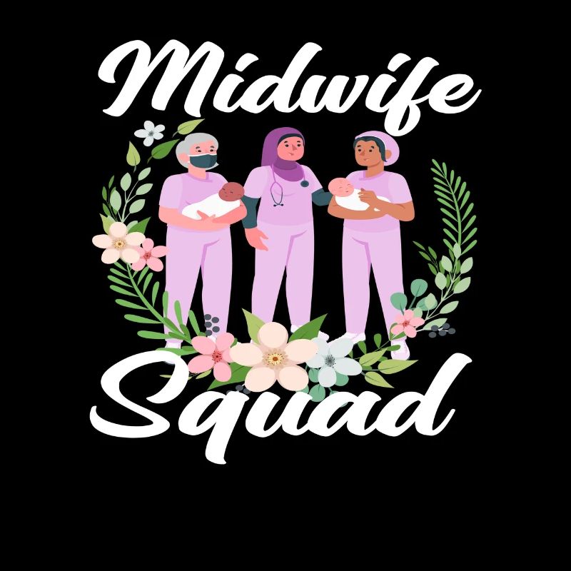 Hebamme Squad Blumenmotiv Pflege