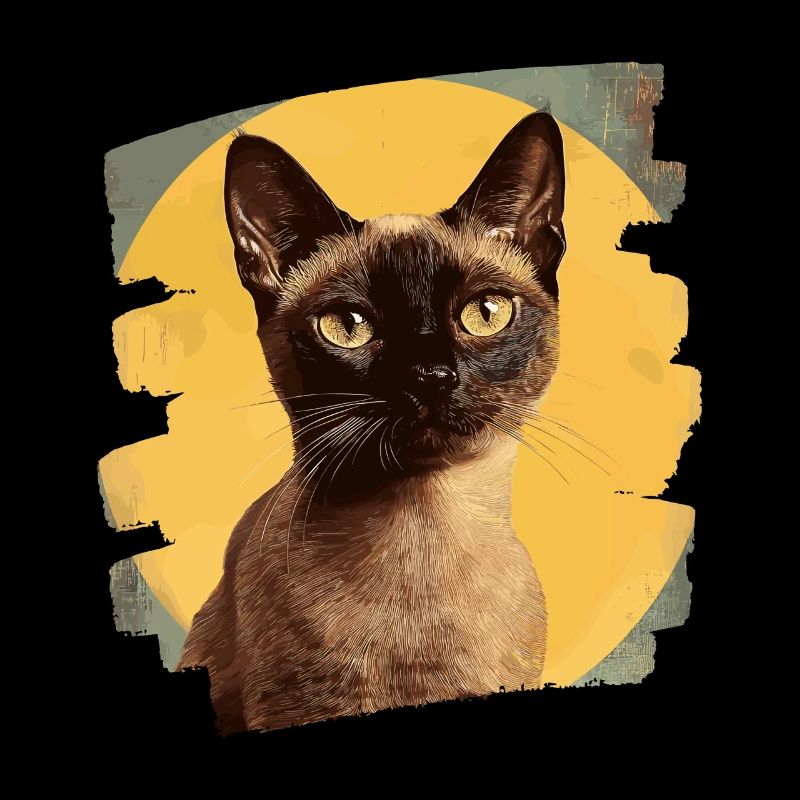 Burmese Burma Cat Retro