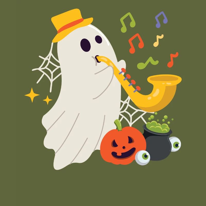 Saxophone Halloween Ghost