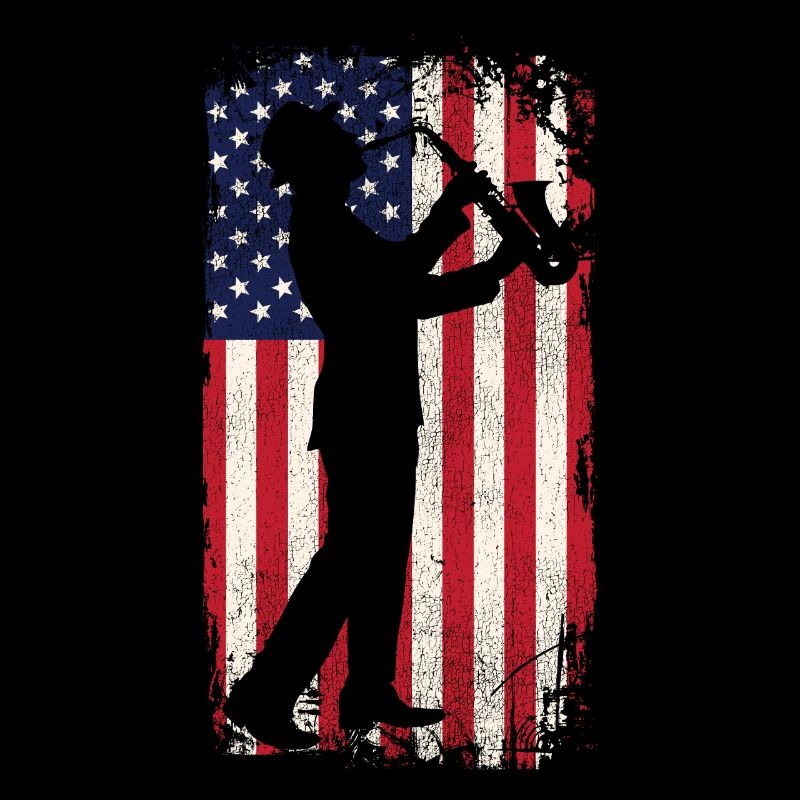 Saxophone American Flag