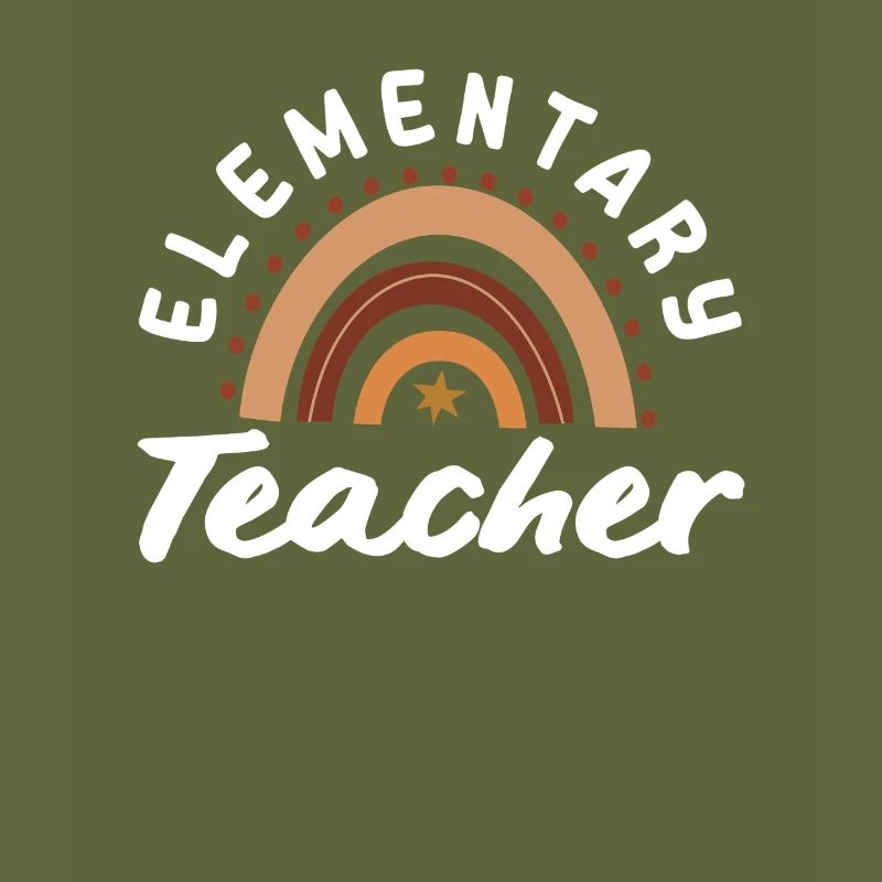 Elementary school teacher retro rainbow design
