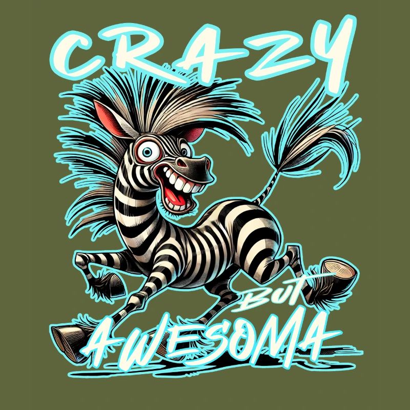 Crazy but Awesome Zebra Comic Stilb