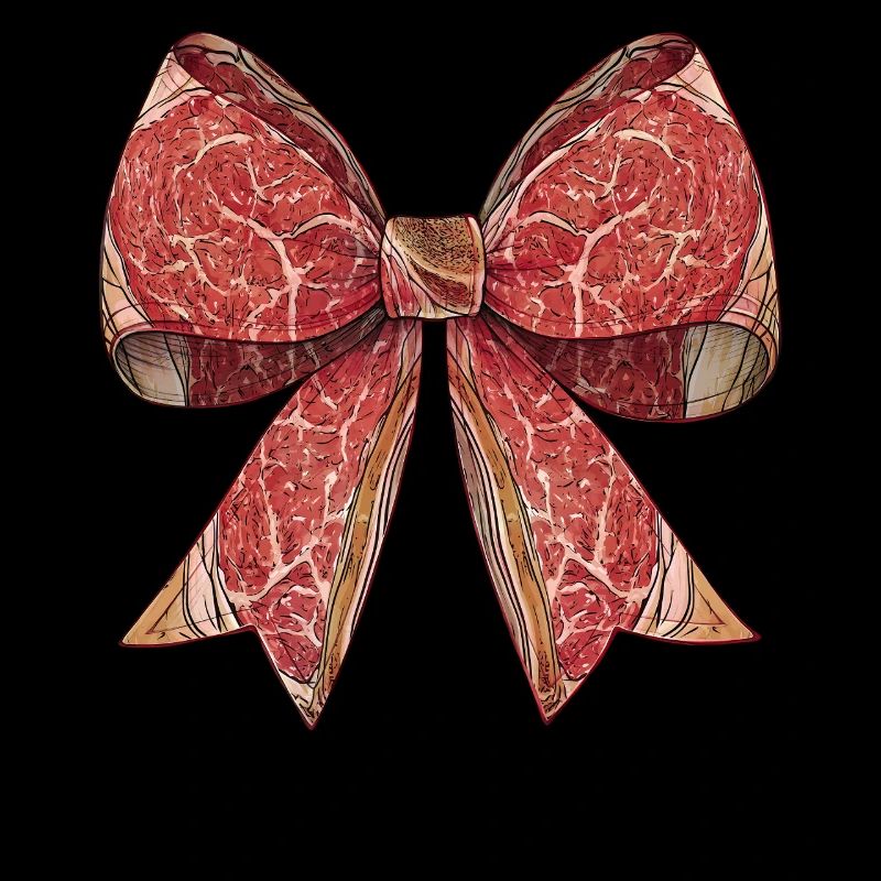 Coquette Bow Butcher Meat Cleaver Pattern Ribbon