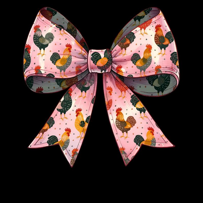 Coquette Bow Chicken Pattern Farm Farmer
