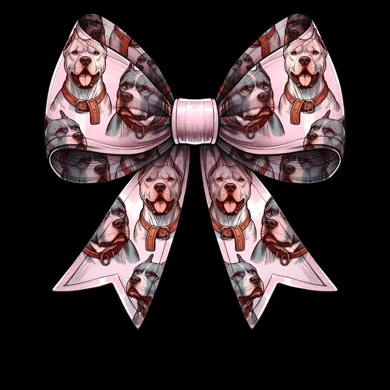 Coquette Bow Pitbull Dog Mom Pattern Pink