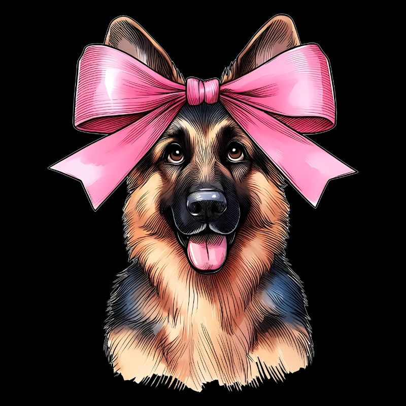 Coquette Bow German Shepherd Mom Pink Ribbon