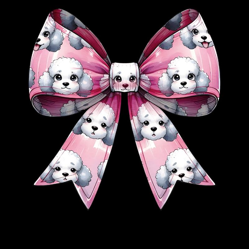 Coquette Bow Poodle Dog Mom Pattern Pink