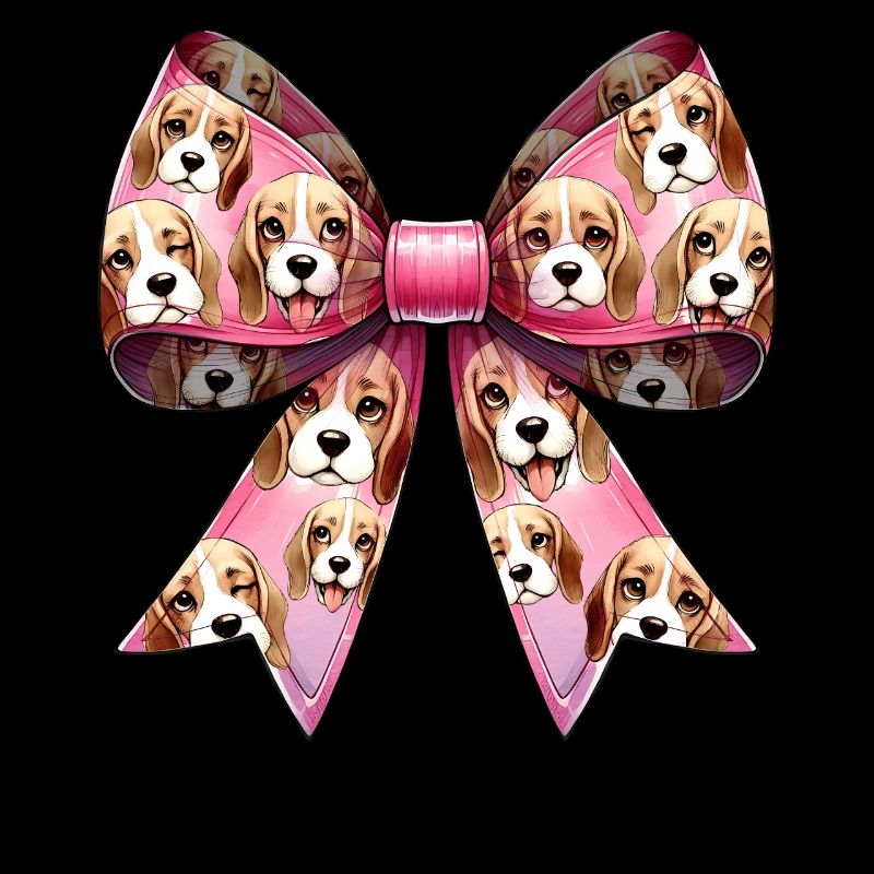 Coquette Schleife Beagle Hund Mama Muster Rosa