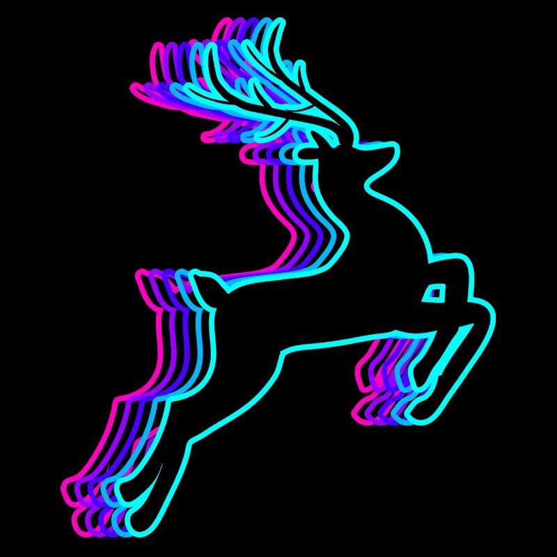 Retro Rentier Weihnachten Weihnachtsmann Vaporwave