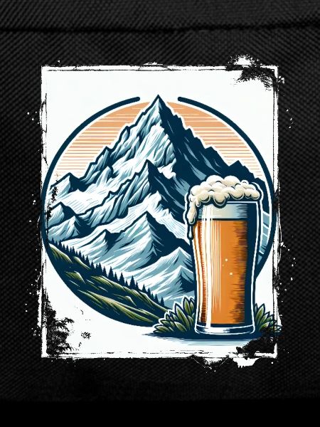 Mountain and Beer Nature Motif