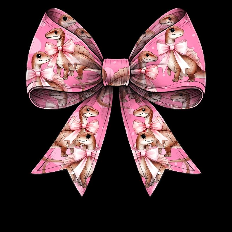 Coquette Bow Spinosaurus Dinosaur Pattern
