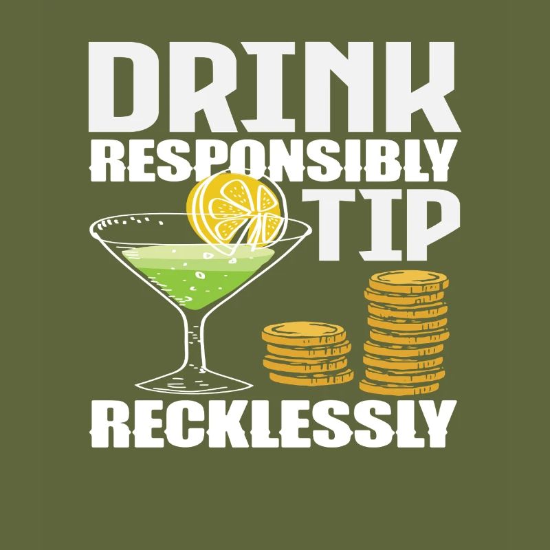 Bartender Drink Responsibly Tip Recklessly