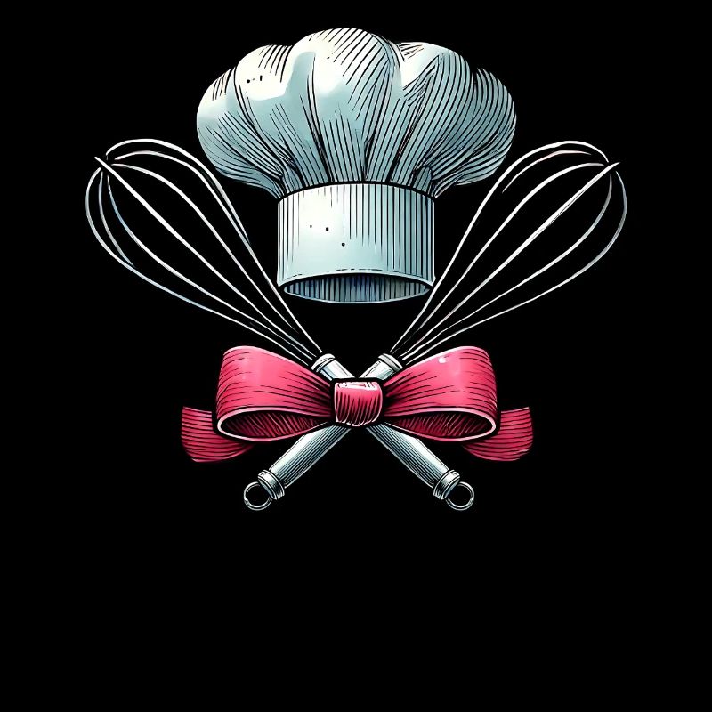 Coquette Bow Baking Chef Hat Whisk
