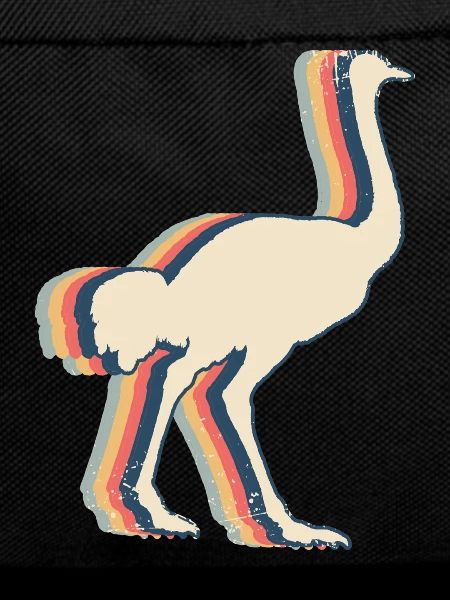Ostrich Animal Retro Line Art