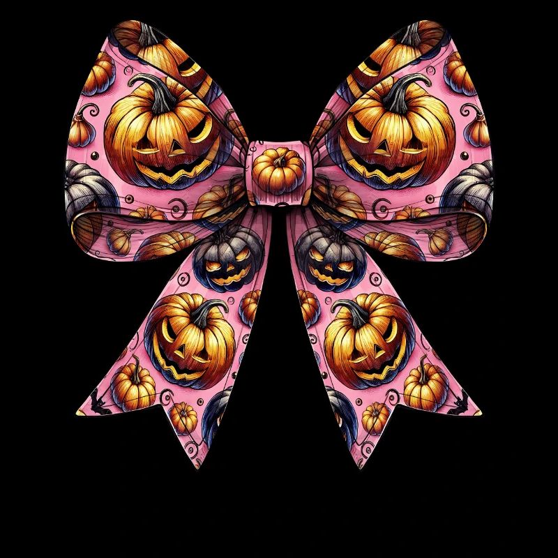 Coquette Bow Pumpkin Pattern Spooky Halloween Mom