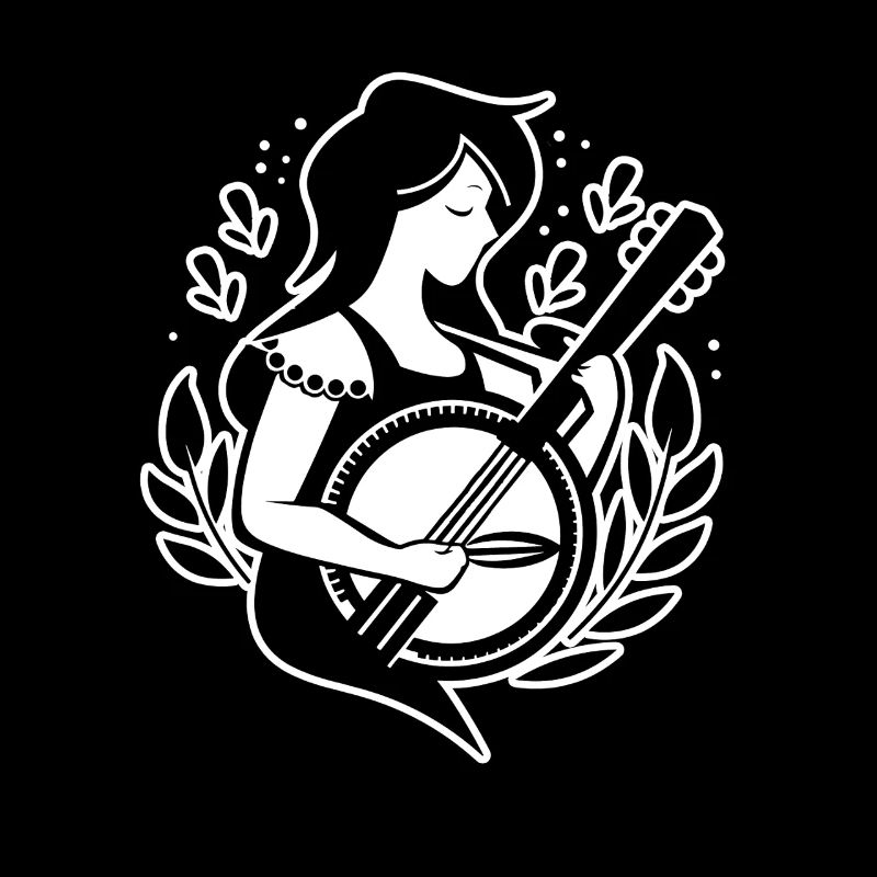 Cartoon Banjo Player
