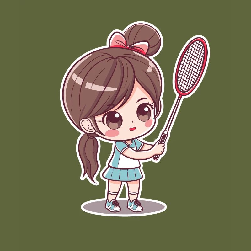 Badminton player comic