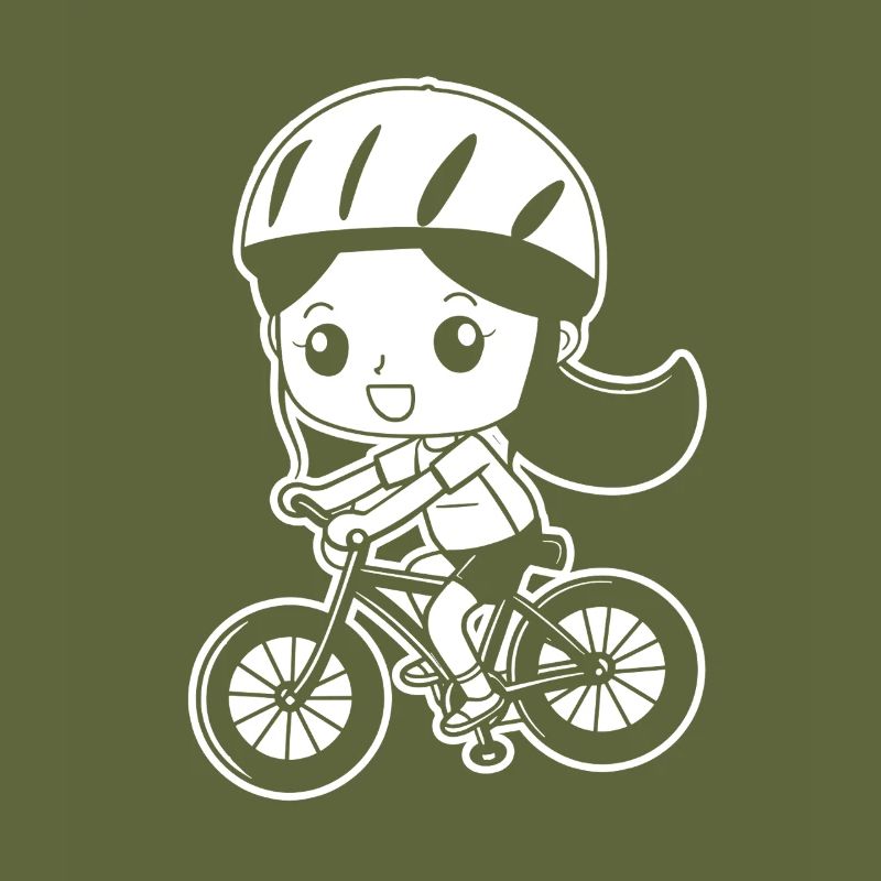 Radfahrerin Comic Stil