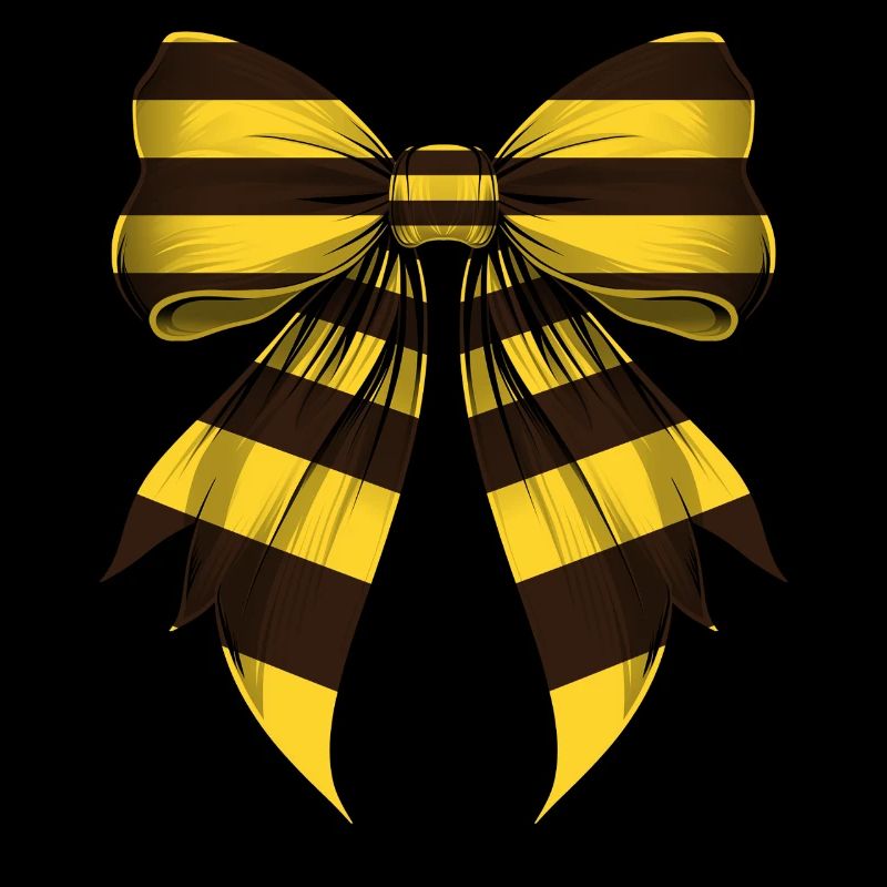 Coquette Bow Bee Yellow Stripe Pattern