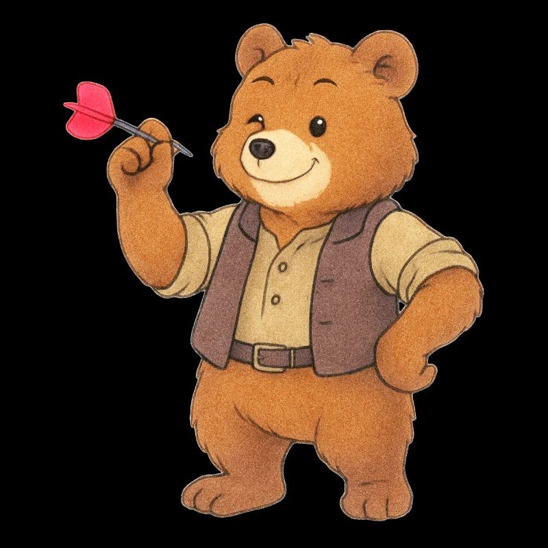 Bear playing darts
