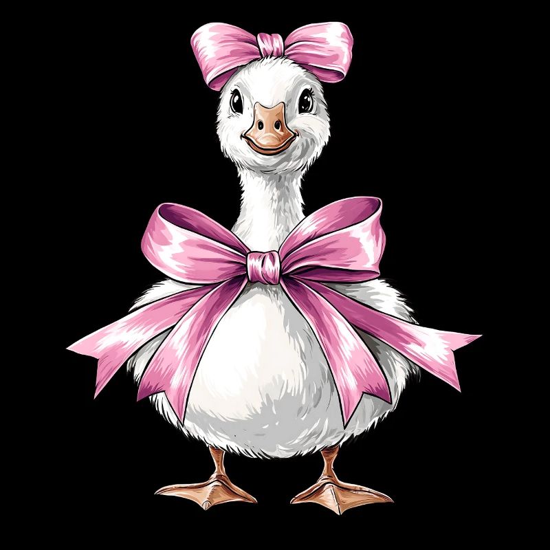 Coquette Bow Goose Duck Mom Girl Pink Muttertag