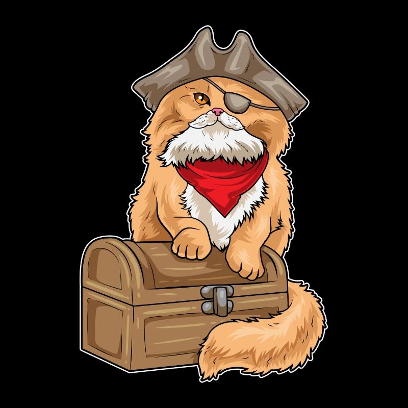 Persian Cat Pirate Treasure Chest