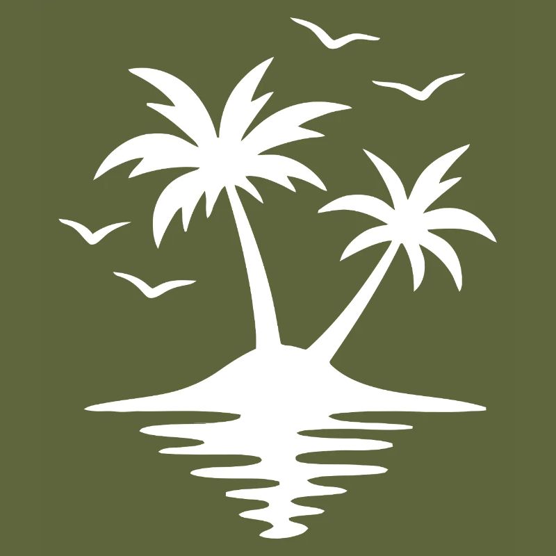 Tropical Sunset Palm Silhouette