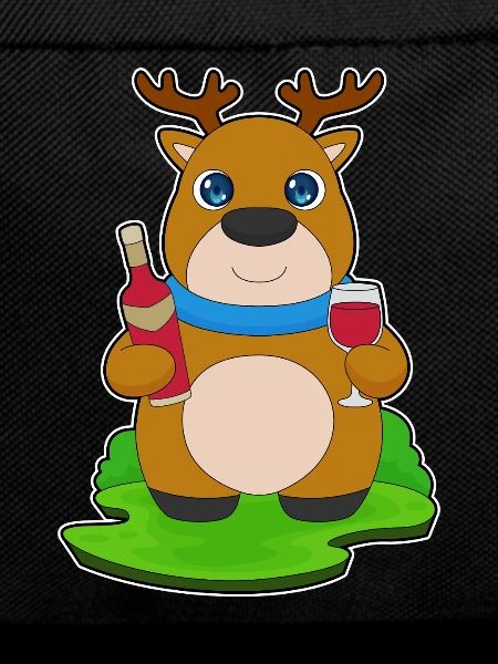 Reindeer bottle of red wine