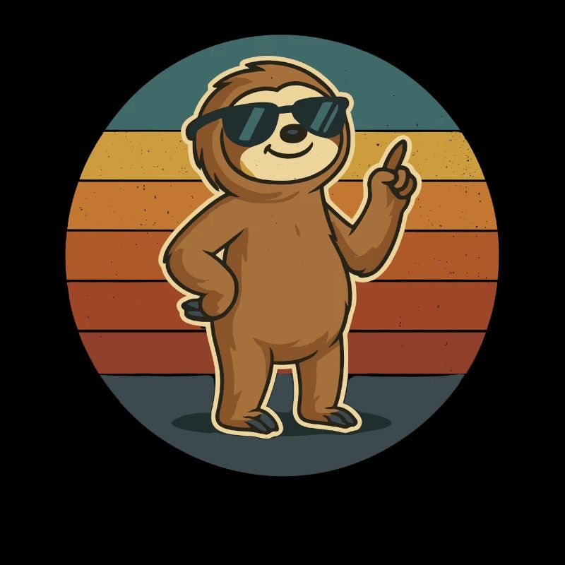 Sloth Retro Look with Sunglasses