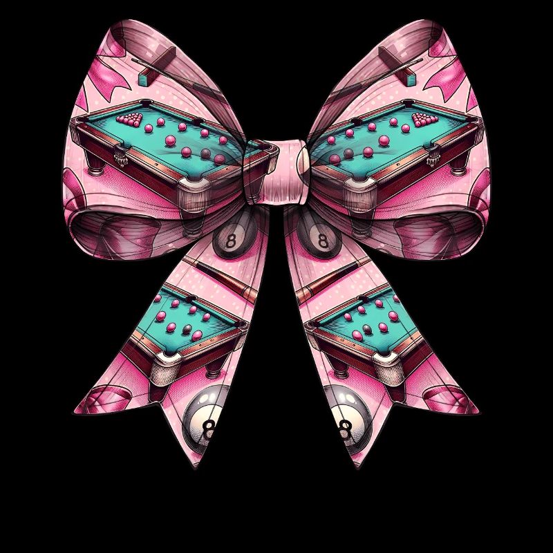 Coquette Bow Billard Table de billard Boules de queue