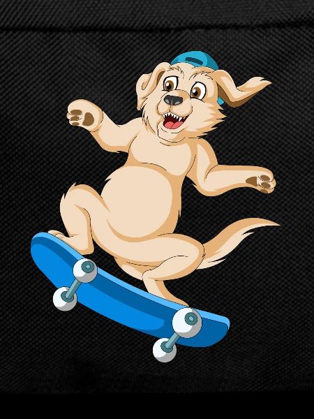 Playful Golden Retriever Skateboard Tee Design