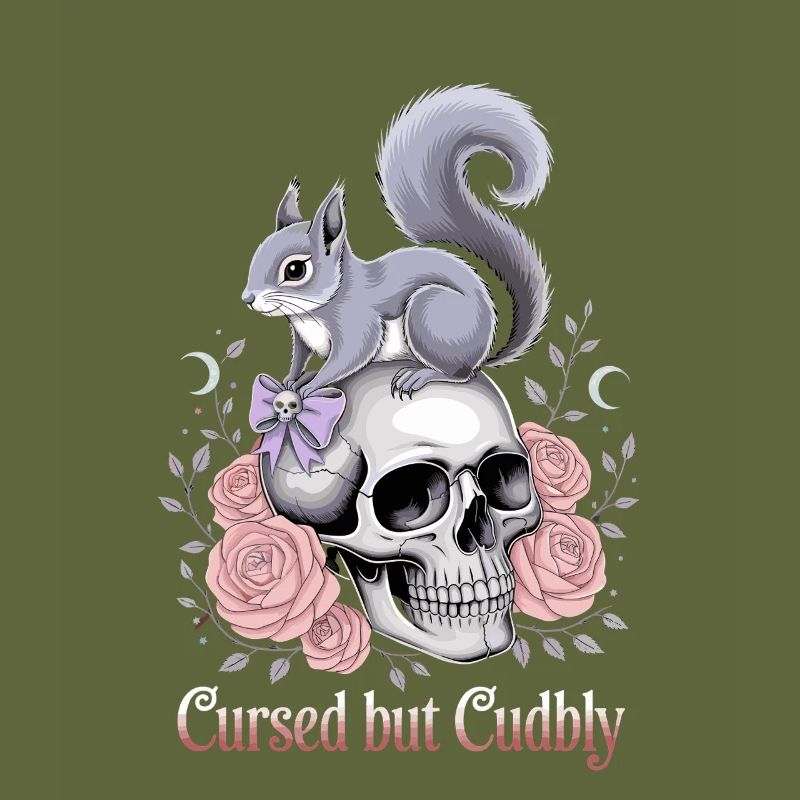  Cursed But Cudbly Gothic Eichhörnchen Schädel