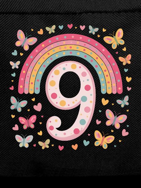 Rainbow Butterfly 9th Birthday Girl