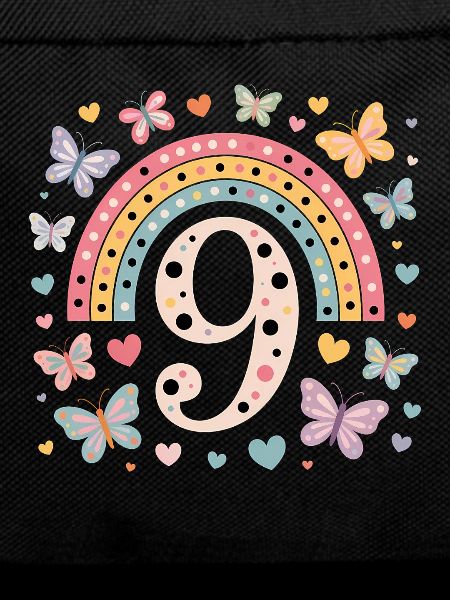 Rainbow Butterfly 9th Birthday Girl
