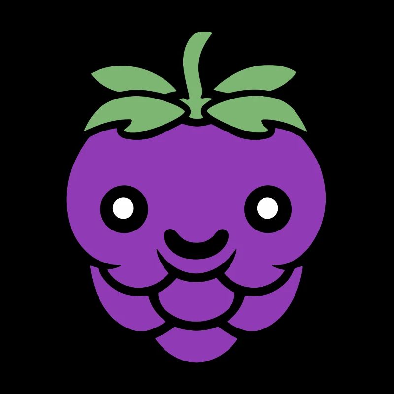 Cute Illustration of Ripe Purple Raspberry