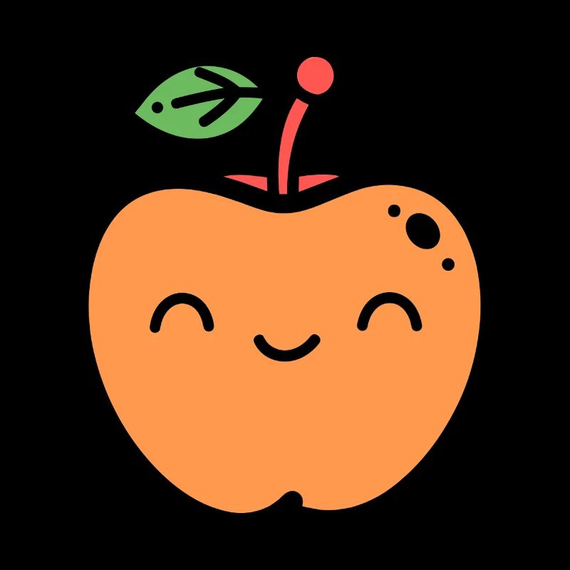 Illustrated Happy Apple Nectarine