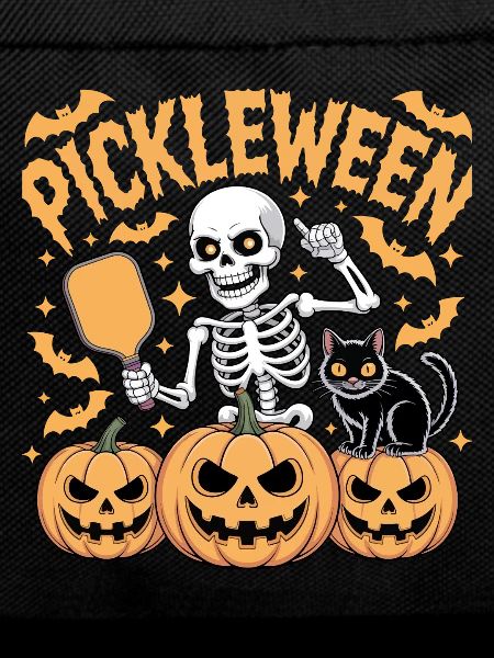 Pickleween Pickleball Player Pumpkin Halloween