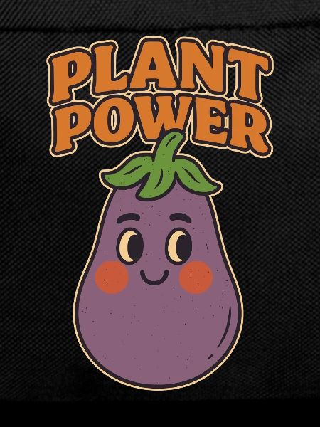 Playful eggplant with a message