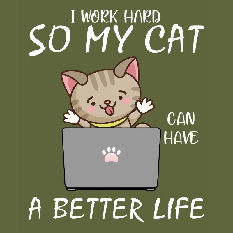 Adorable Cat Work Motivation Design