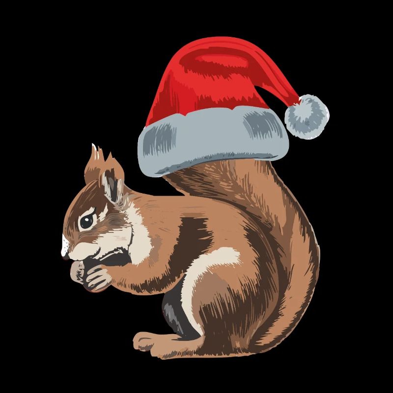 Cute squirrel with Santa hat
