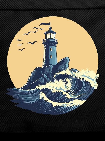 Lighthouse on a stormy sea