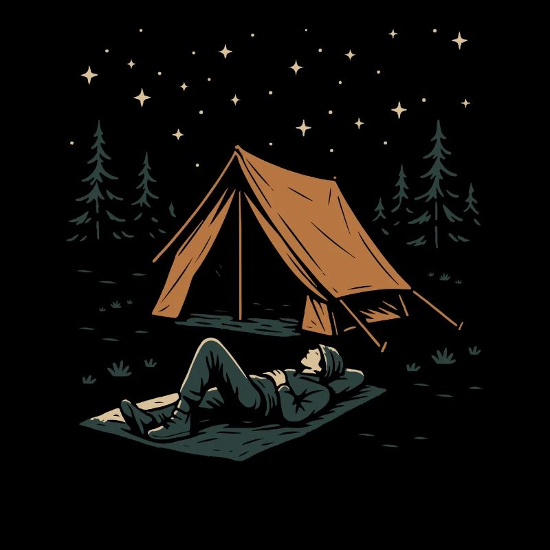 Fun camping under the stars relaxing
