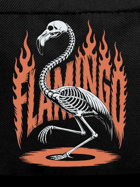 Flamingo Flames Skeleton Halloween