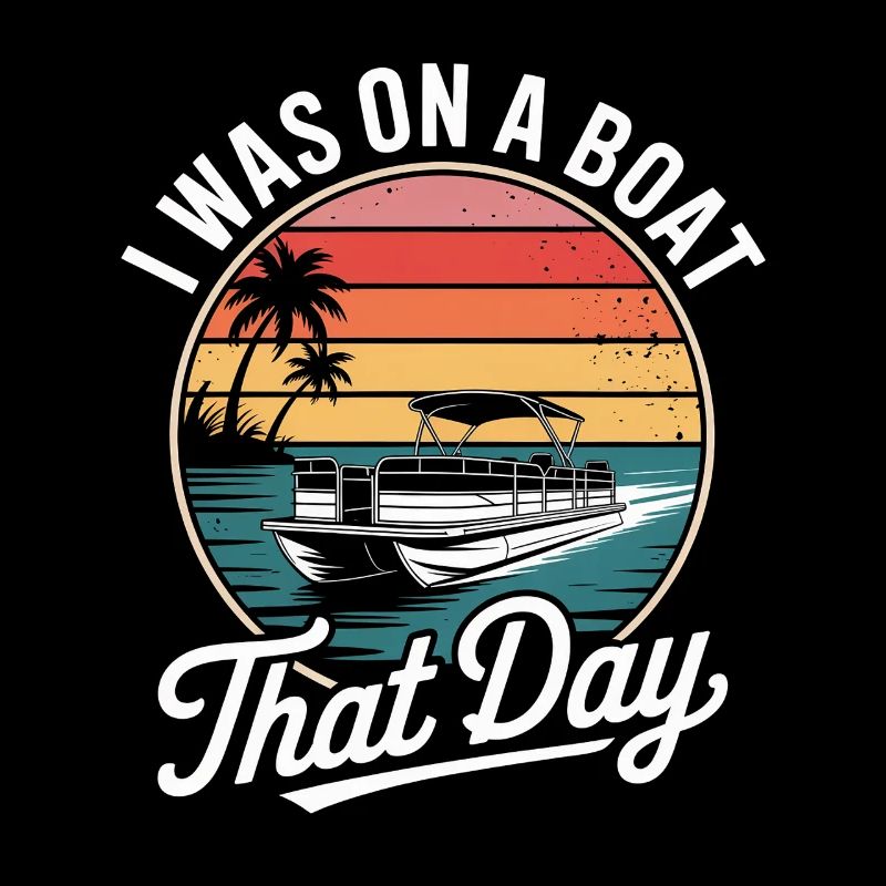 I Was On A Boat That Day Pontonboot Retro Lustig