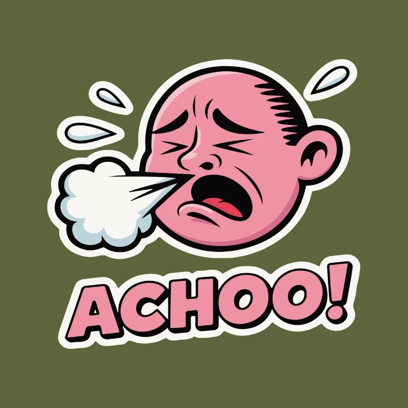 Vintage Comic Éternuement Expression Design