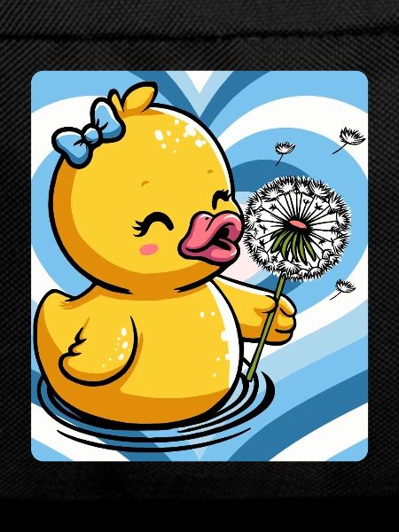 Cute duck charm with dandelion