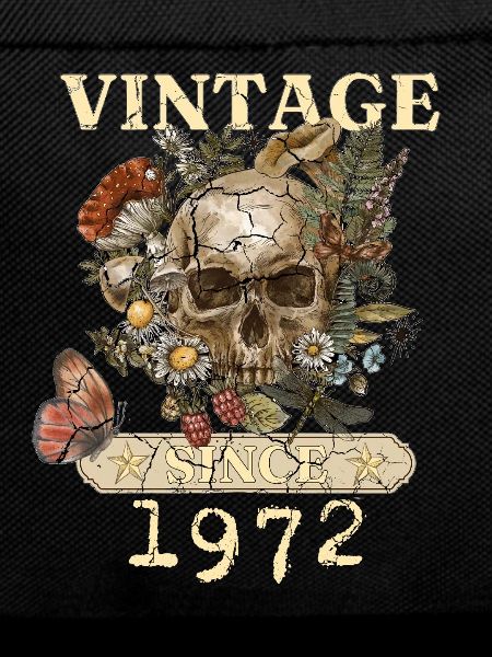 1972 Butterflies Flowers And Skull