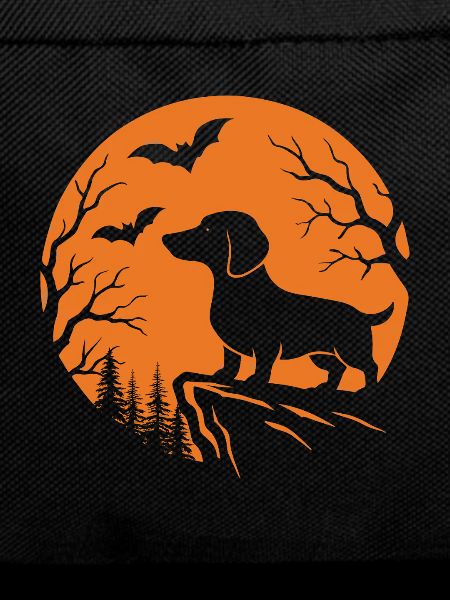 Weiner Dog Moon Spooky Halloween Dachshund