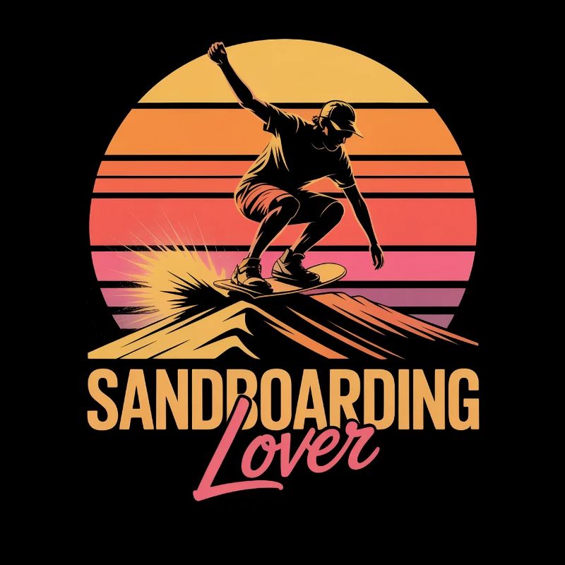Rétro coucher de soleil Sandboarder Lover Sandboarding d’été